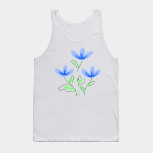 Blue floral watercolor art Tank Top